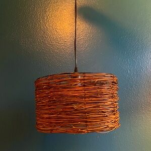 Arturest handcrafted rustic wicker/rattan plug-in pendant light